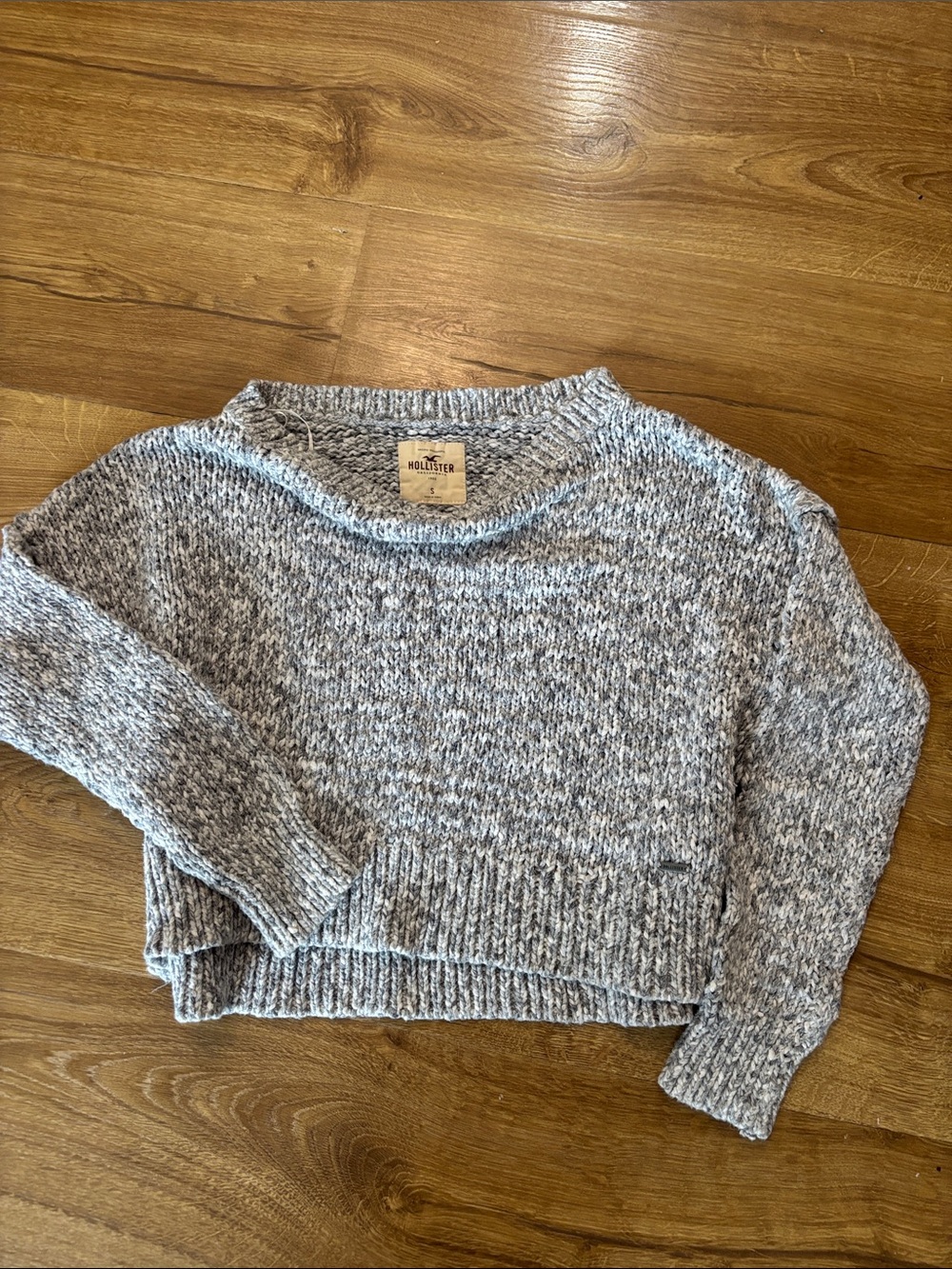Hollister Gray Marled Crewneck Sweater